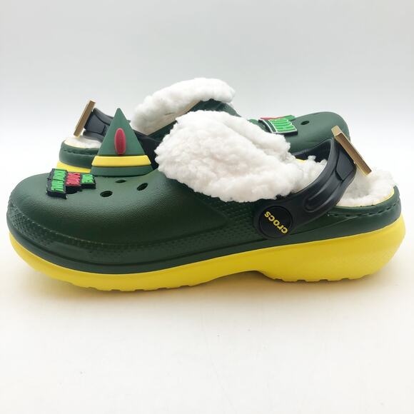 Crocs Unisex Kids Elf Classic Clogs Size 13 Festive Green NWT - Picture 6 of 11
